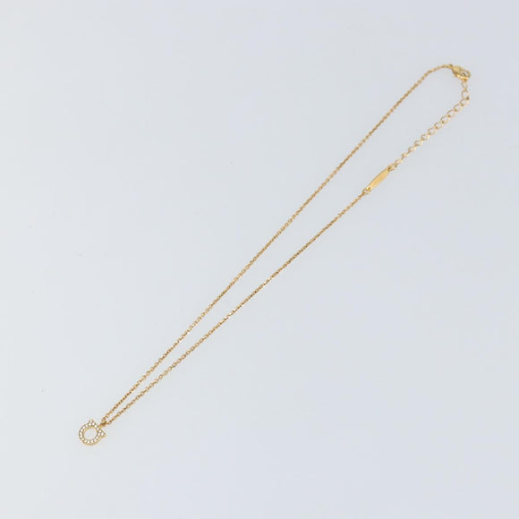 Salvatore Ferragamo Gancini Necklace metal Gold Tone Auth am10097
