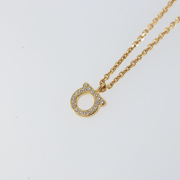 Salvatore Ferragamo Gancini Necklace metal Gold Tone Auth am10097