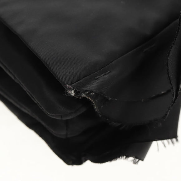 PRADA Frill Hand Bag Nylon 2way Silver Black Auth am10099V