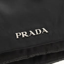 PRADA Frill Hand Bag Nylon 2way Silver Black Auth am10099V-18