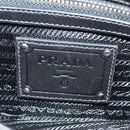 PRADA Frill Hand Bag Nylon 2way Silver Black Auth am10099V-19