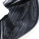 PRADA Frill Hand Bag Nylon 2way Silver Black Auth am10099V-23