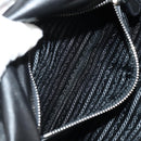 PRADA Frill Hand Bag Nylon 2way Silver Black Auth am10099V-25