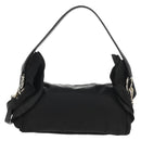 PRADA Frill Hand Bag Nylon 2way Silver Black Auth am10099V-2