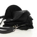PRADA Frill Hand Bag Nylon 2way Silver Black Auth am10099V-3