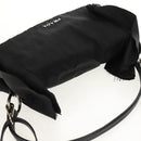 PRADA Frill Hand Bag Nylon 2way Silver Black Auth am10099V-6