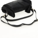 PRADA Frill Hand Bag Nylon 2way Silver Black Auth am10099V-7