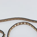 VALENTINO Studs Tote Bag Leather 2way Beige Gold Auth am10102-9