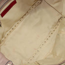 VALENTINO Studs Tote Bag Leer 2way Beige Goud Auth am10102-12
