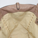 VALENTINO Studs Tote Bag Leer 2way Beige Goud Auth am10102-23
