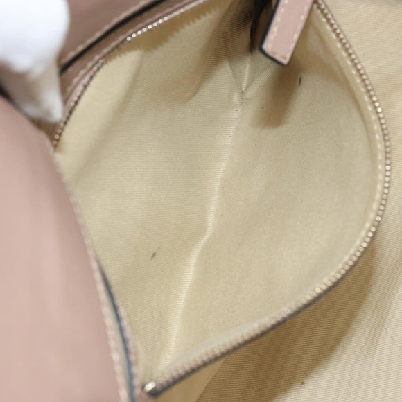 VALENTINO Studs Tote Bag Leather 2way Beige Gold Auth am10102