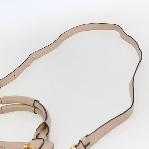 Chloe Margaret Tote Bag Leather 2way Gold Pink Auth am10104