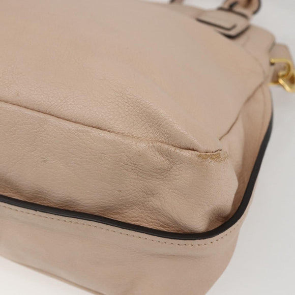 Chloe Margaret Tote Bag Leather 2way Gold Pink Auth am10104