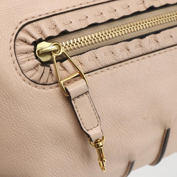 Chloe Margaret Tote Bag Leather 2way Gold Pink Auth am10104