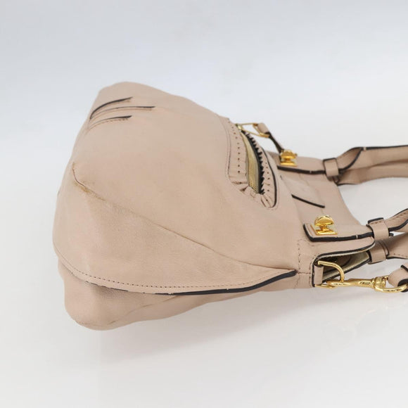 Chloe Margaret Tote Bag Leather 2way Gold Pink Auth am10104