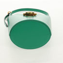 Salvatore Ferragamo Trifoglio Gancini Hand Bag Leather Green Gold Auth am10108V-5