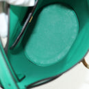 Salvatore Ferragamo Trifoglio Gancini Hand Bag Leather Green Gold Auth am10108V-10