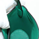 Salvatore Ferragamo Trifoglio Gancini Hand Bag Leather Green Gold Auth am10108V-21