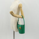 Salvatore Ferragamo Trifoglio Gancini Hand Bag Leather Green Gold Auth am10108V-23