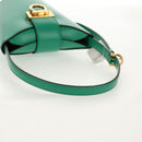 Salvatore Ferragamo Trifoglio Gancini Hand Bag Leather Green Gold Auth am10108V-7