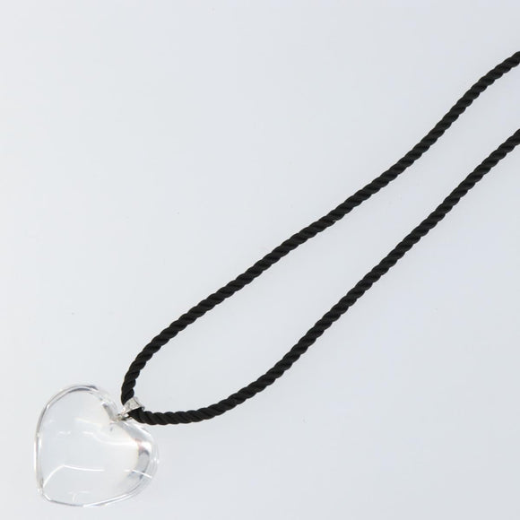 Baccarat Heart Necklace Crystal Clear Auth am10114
