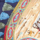 HERMES Carre 90 Scarf ""CAVALIERS PEULOS"" Silk Navy Auth am10115-12