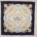 HERMES Carre 90 Scarf ""CAVALIERS PEULOS"" Silk Navy Auth am10115-13