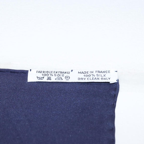HERMES Carre 90 Scarf ""CAVALIERS PEULOS"" Silk Navy Auth am10115