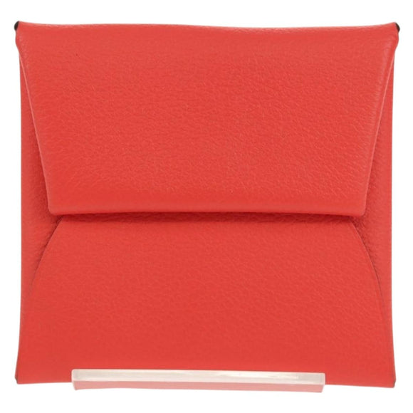 HERMES Epsom Bastia Coin Purse Leather Pink Auth am10117V