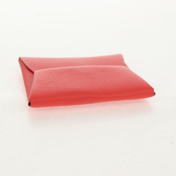 HERMES Epsom Bastia Coin Purse Leather Pink Auth am10117V