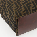 FENDI Zucca Canvas Tote Bag Black Brown Auth am10121-16