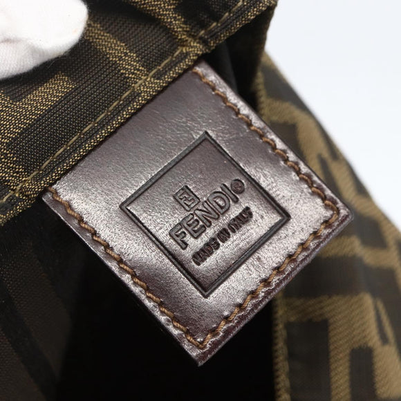FENDI Zucca Canvas Tote Bag Black Brown Auth am10121