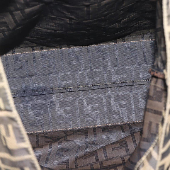 FENDI Zucca Canvas Tote Bag Black Brown Auth am10121