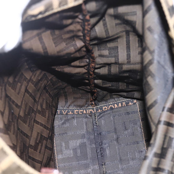 FENDI Zucca Canvas Tote Bag Black Brown Auth am10121