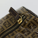FENDI Zucchino Canvas Boston Bag Brown Gold Auth am10122-10