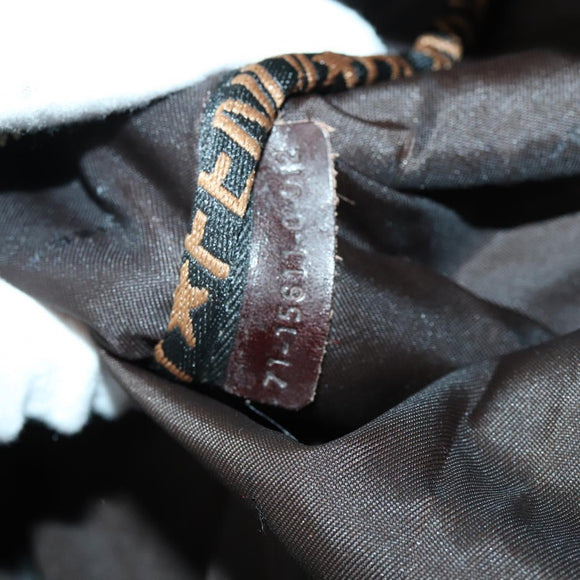 FENDI Zucchino Canvas Boston Bag Brown Gold Auth am10122