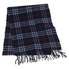 Burberrys Nova Check Scarf Wool Navy Auth am10123