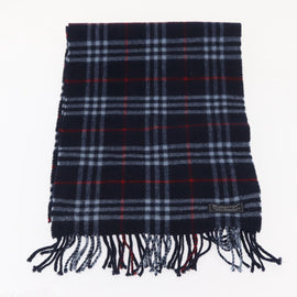 Burberrys Nova Check Scarf Wool Navy Auth am10123 - 0