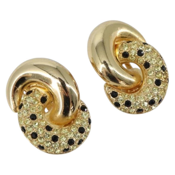 Christian Dior Earring metal Gold Tone Auth am10124