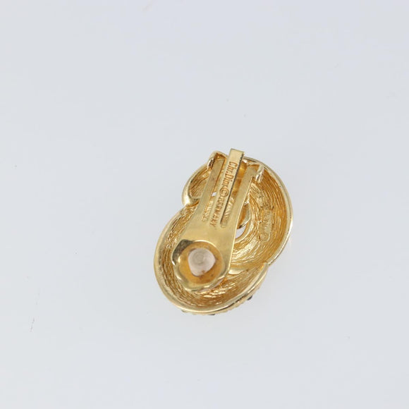 Christian Dior Earring metal Gold Tone Auth am10124