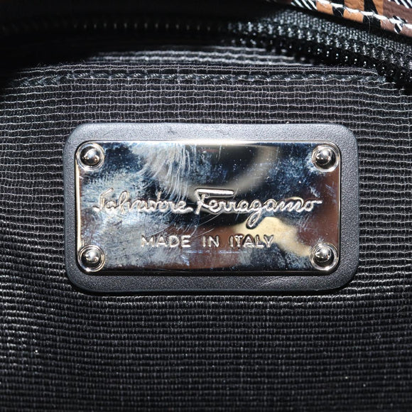 Salvatore Ferragamo Hand Bag Leather Multicolor Silver Auth am10127V