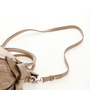 Miu Miu Hand Bag Leather 2way Beige Silver Auth am10130V-11