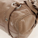 Miu Miu Hand Bag Leather 2way Beige Silver Auth am10130V-14