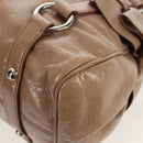 Miu Miu Hand Bag Leather 2way Beige Silver Auth am10130V-16