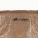 Miu Miu Hand Bag Leather 2way Beige Silver Auth am10130V-17