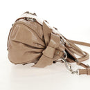 Miu Miu Hand Bag Leather 2way Beige Silver Auth am10130V-5