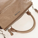 Miu Miu Hand Bag Leather 2way Beige Silver Auth am10130V-6