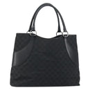 GUCCI GG Canvas Tote Bag Black Silver 113016 Auth am10131-1