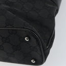 GUCCI GG Canvas Tote Bag Black Silver 113016 Auth am10131-12