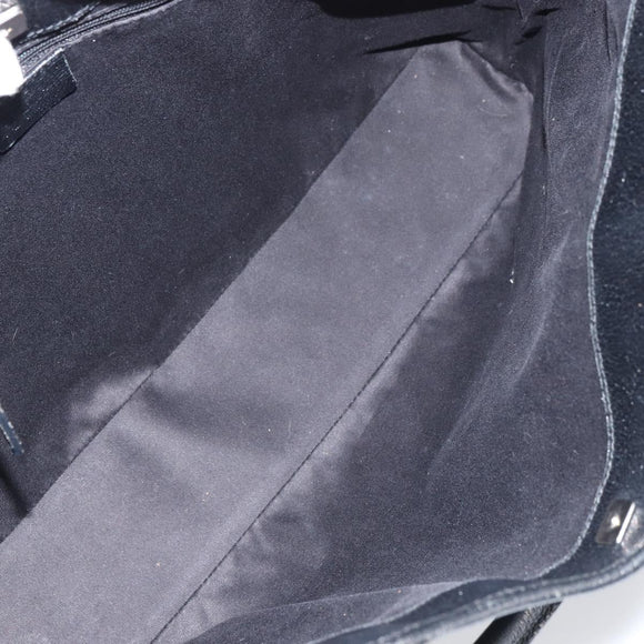 GUCCI GG Canvas Tote Bag Black Silver 113016 Auth am10131